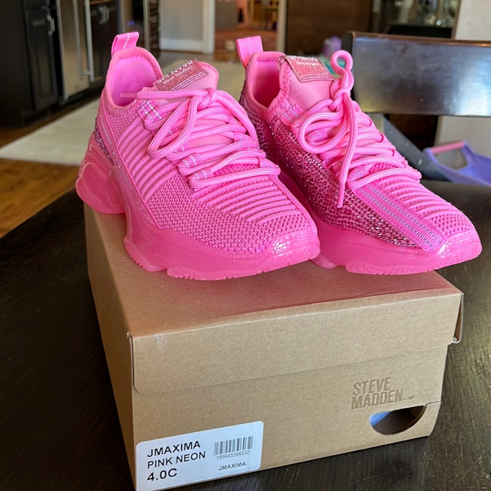 Rare Steve Madden JMaxima Pink Neon Shoes Size 4